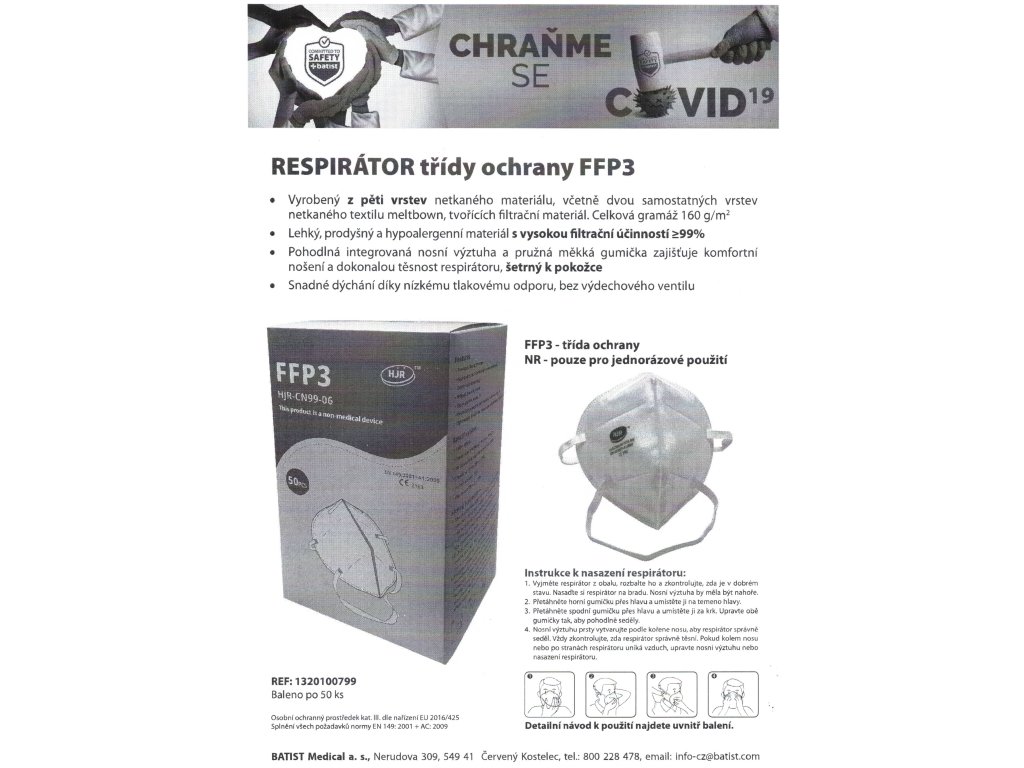 Respirátor FFP3