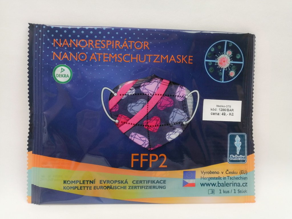 Respirátor nano FFP2 dětský Balerina český