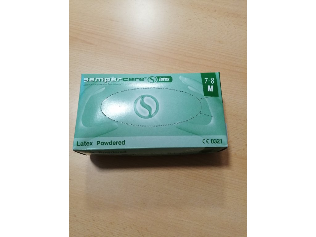 Rukavice Sempercare latex lehce pudrované vel. M /100 ks/