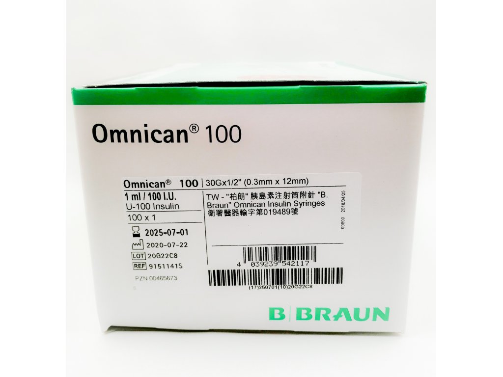 Stříkačka inj. inzul. Omnican 1 ml 100 IU 0,3 x 12 mm