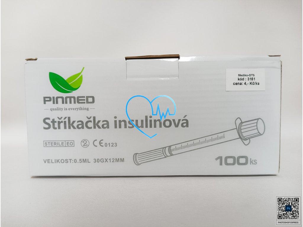 Stříkačka inj. inzulinová 0,5 ml s jehlou 30 G x 12 mm /ks/