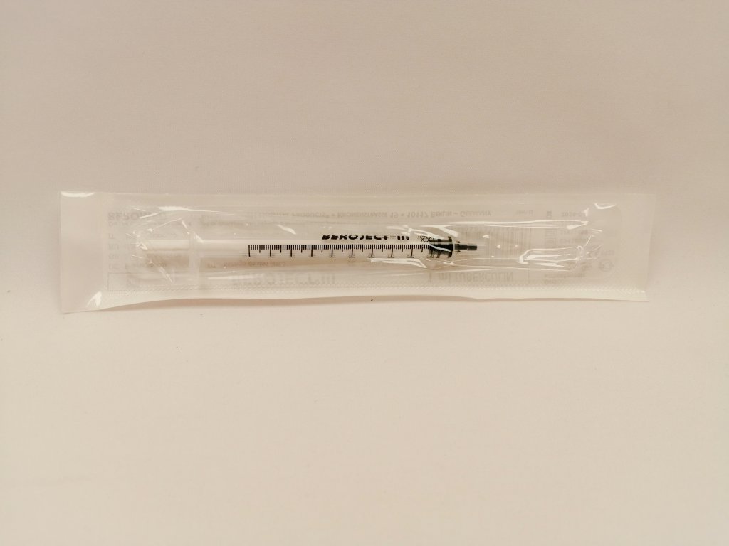 Stříkačka inj. tuberk. Beroject 1ml  bez  jehly