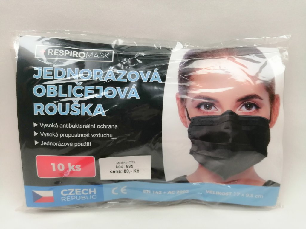 Ústenka 3 vrstvá s gumičkami černá /10 ks/