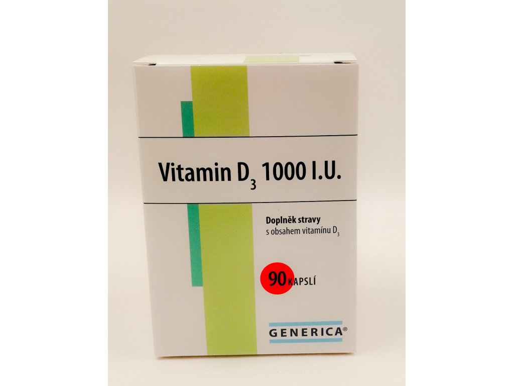 Vitamín D3 1000 I.U. 90 kapslí