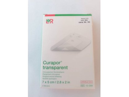 Curapor náplast steril. transparent  7x5 cm /5 ks/