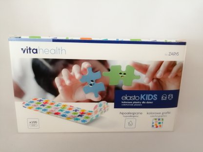 ElastoKIDS VitaHealth barevné dětské náplasti, nesterilní, 7,2cm x1,9 cm /100 ks/