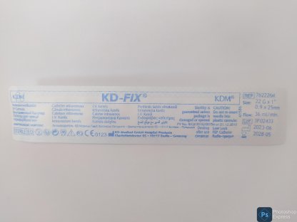 Intravenózní katetr KDM s křidélky a portem G 22 0,9 x 25 mm modrý 2