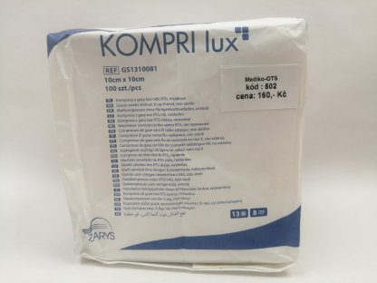 Kompresy gázové 10x10 cm nesterilní Kompri lux /100 ks/