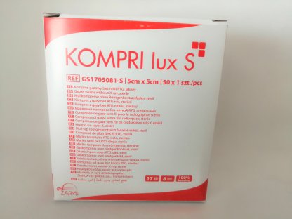 Kompresy gázové 5x5 cm sterilní Kompri lux S /50x1 ks/