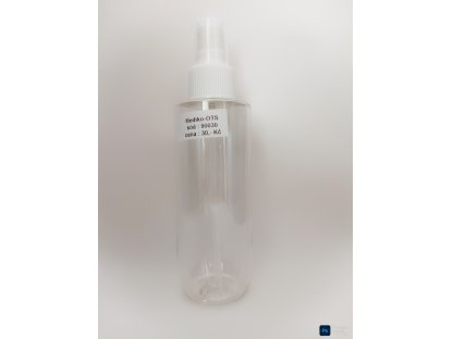 Lahvička čirá s bílým kosmetickým rozprašovačem Ambra 150 ml