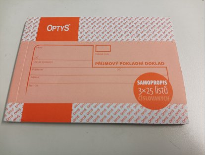 Příjmový pokladní doklad samopropisovací číslovaný