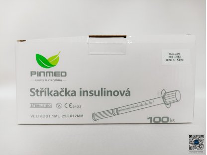 Stříkačka inj. inzulinová 1 ml s jehlou 29 G x 12 mm /ks/