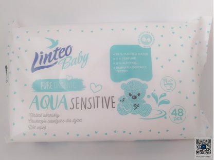 Ubrousky vlhčené Linteo Baby Aqua sensitive /48 ks/