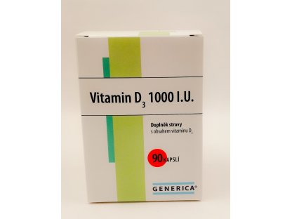 Vitamín D3 1000 I.U. 90 kapslí