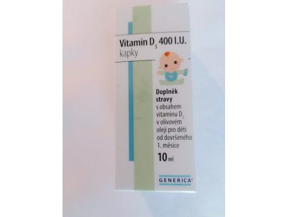 Vitamín D3 400 I.U. kapky 10 ml Generica