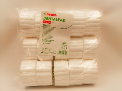 Zubolékařské válečky Dentalpad č.2  průměr 10 mm /15 x 50 ks/