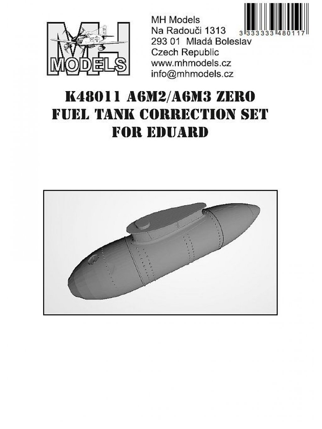 A6M2/A6M3 Zero external fuel tank correction set for Eduard