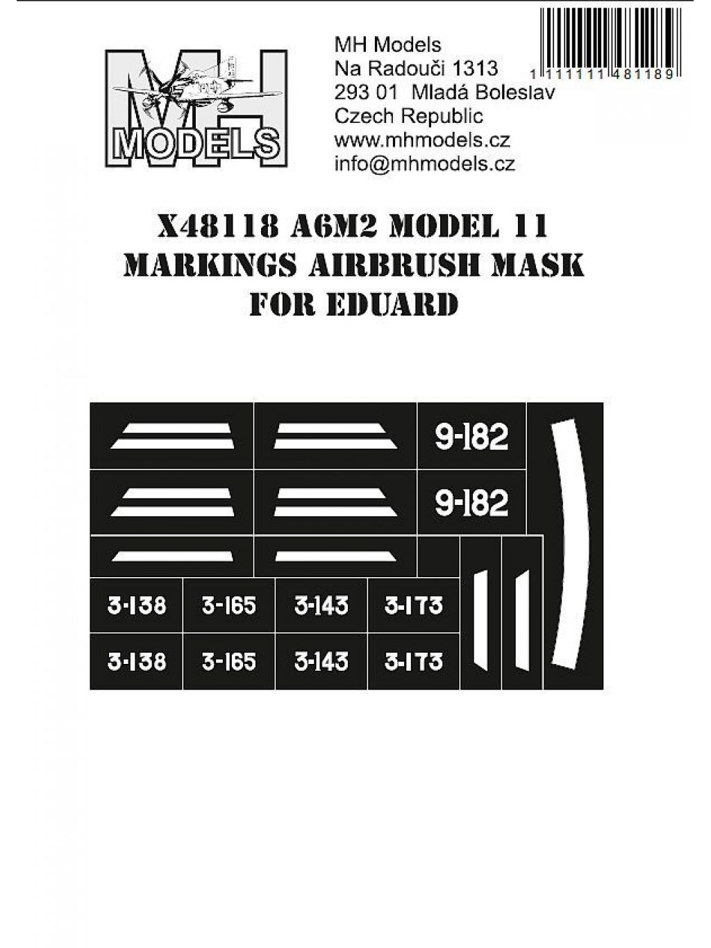 A6M2 Model 11 Markings airbrush mask for Eduard