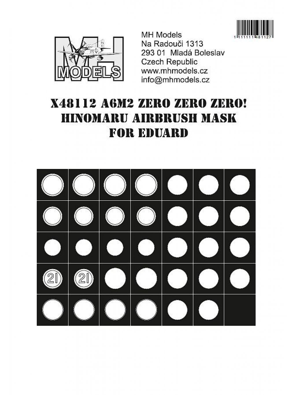 A6M2 Zero Zero Zero! Hinomaru airbrush mask for Eduard