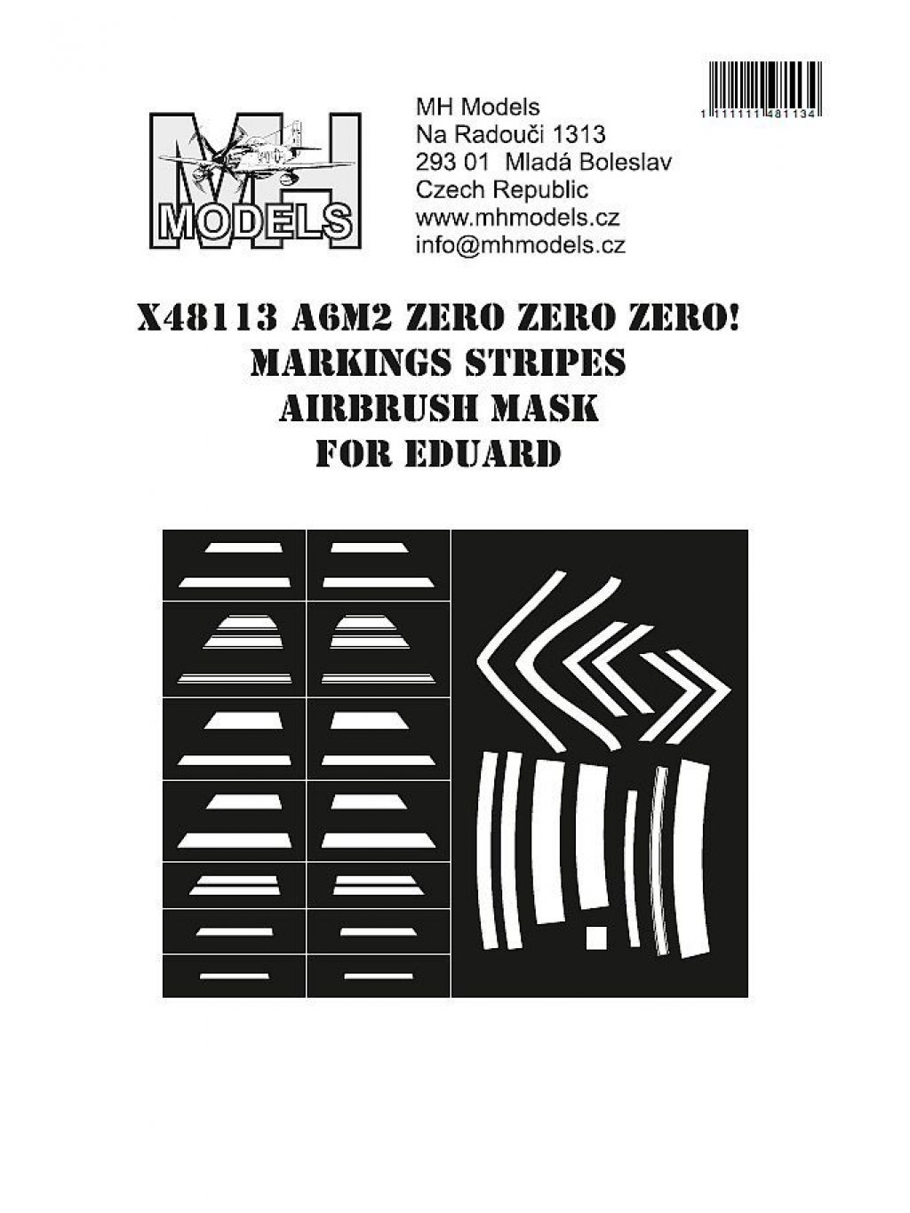 A6M2 Zero Zero Zero! Markings stripes airbrush mask for Eduard