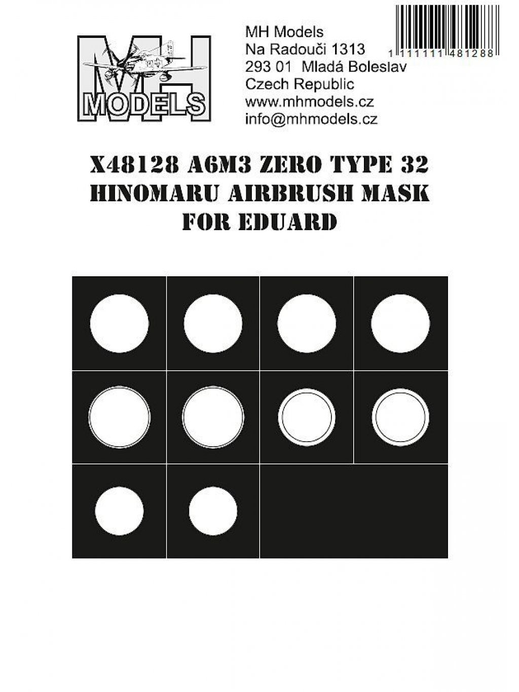 A6M3 Zero Type 32 Hinomaru airbrush mask for Eduard