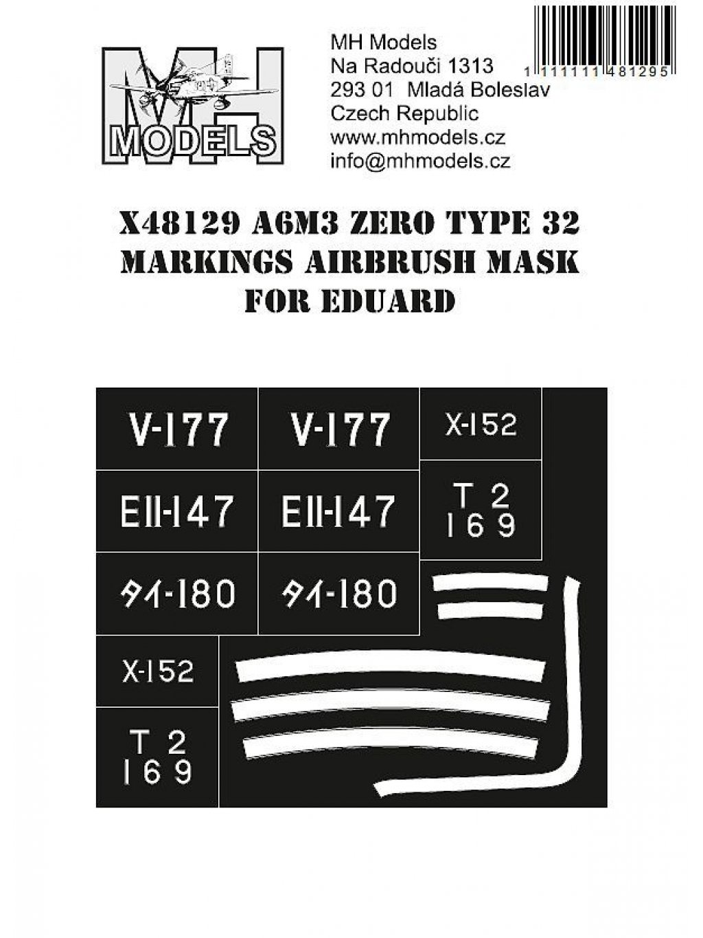 A6M3 Zero Type 32 Markings airbrush mask for Eduard