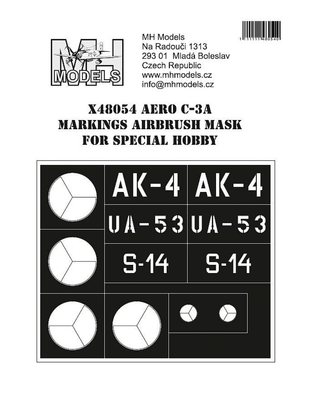 Aero C-3A Markings airbrush mask for Special Hobby