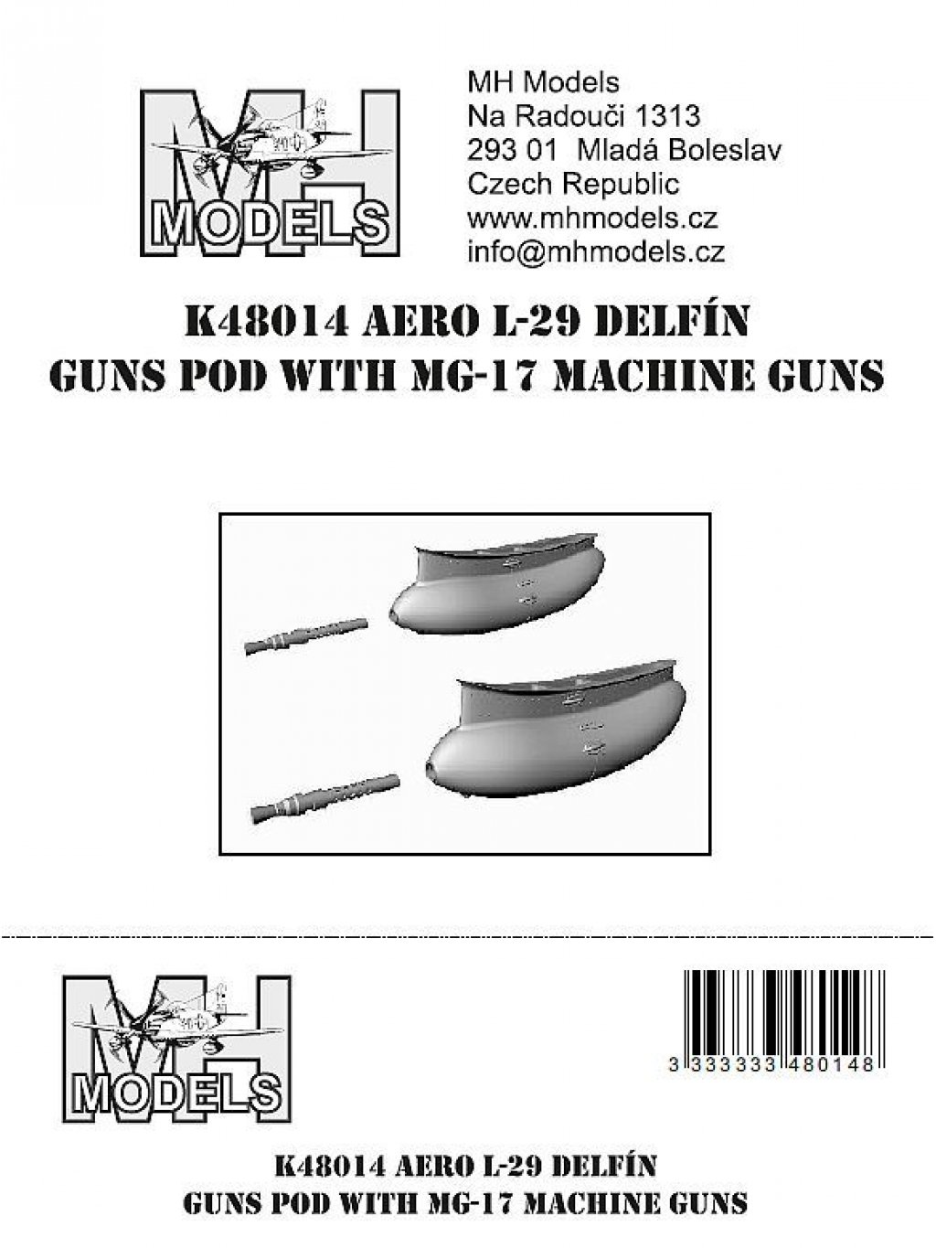 Aero L-29 Delfín guns pod with MG-17 machine guns.