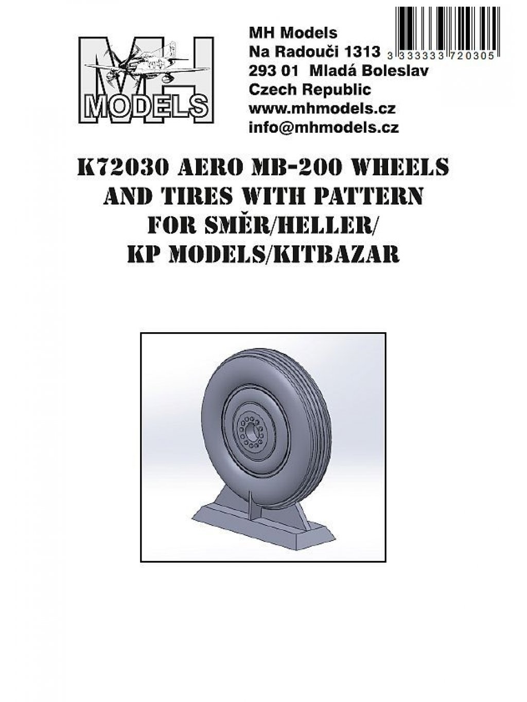 Aero MB-200 Wheels and tires with pattern for Směr/KP Models/Kitbazar