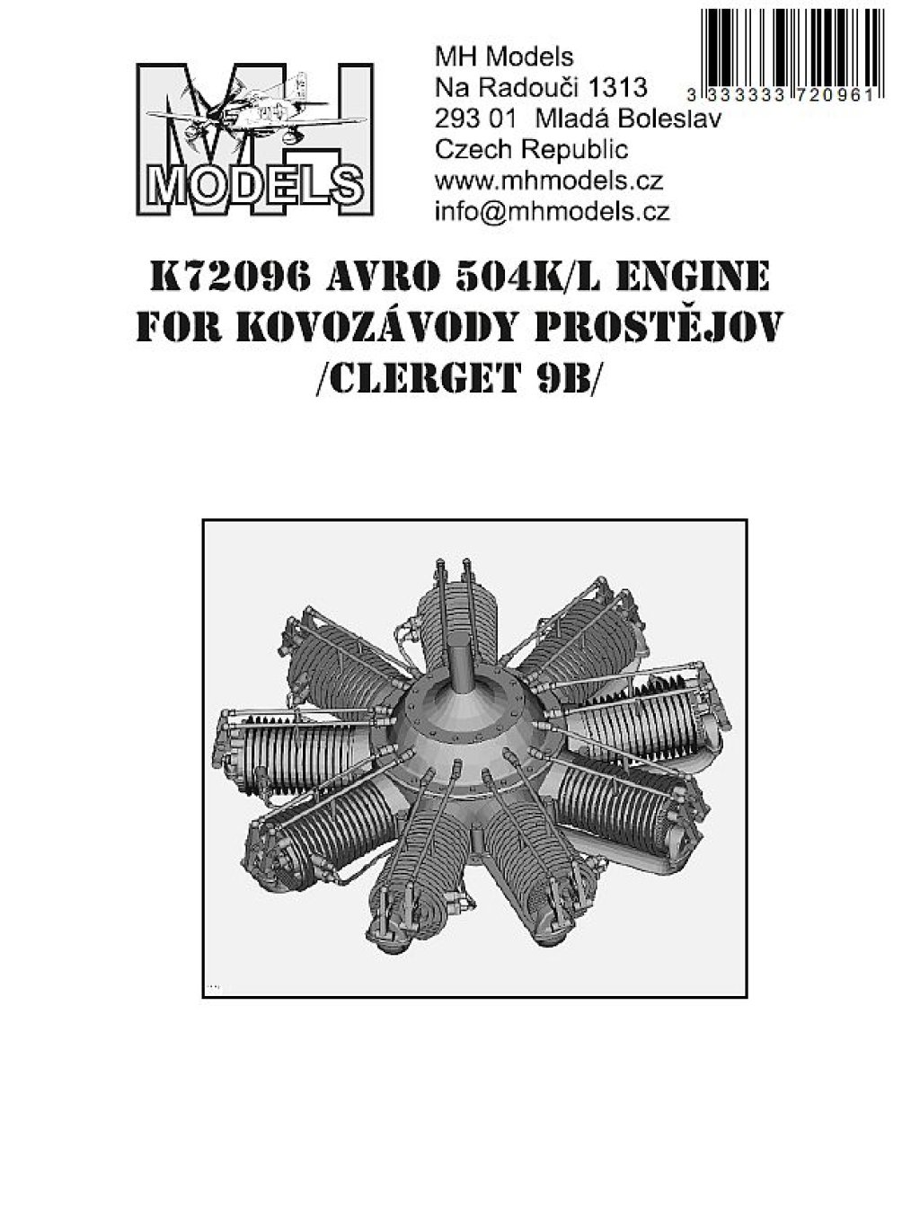 Avro 504K/L engine for Kovozávody Prostějov (Clerget 9B)