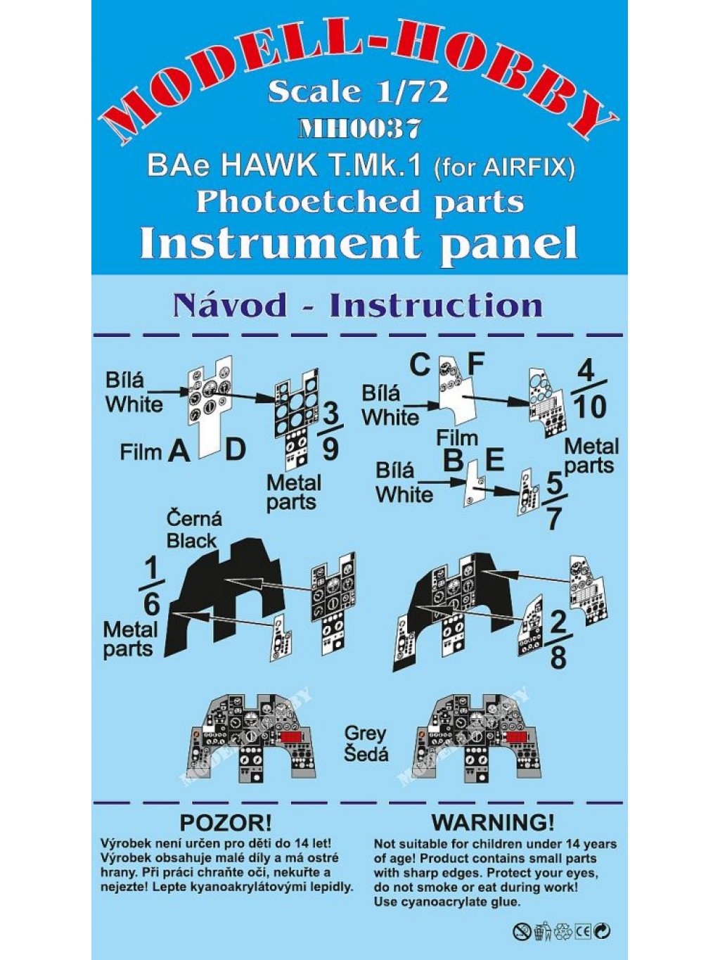 BAE Hawk T.1 Photoetched parts instrument panel for Airfix ex Modell-Hobby