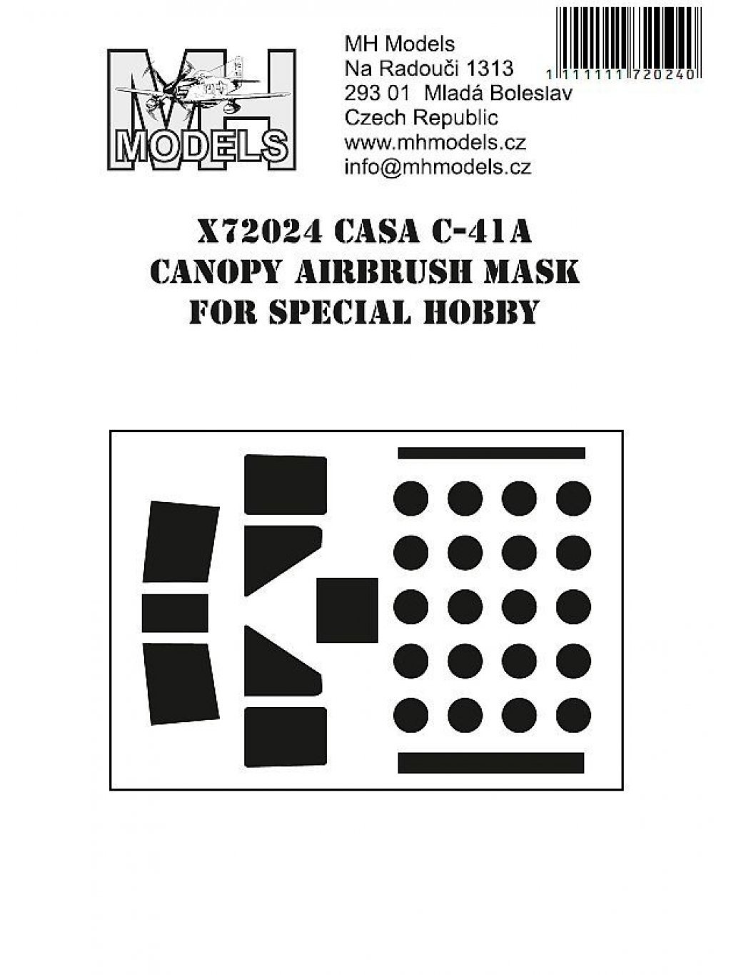 CASA C-41A canopy airbrush mask for Special Hobby