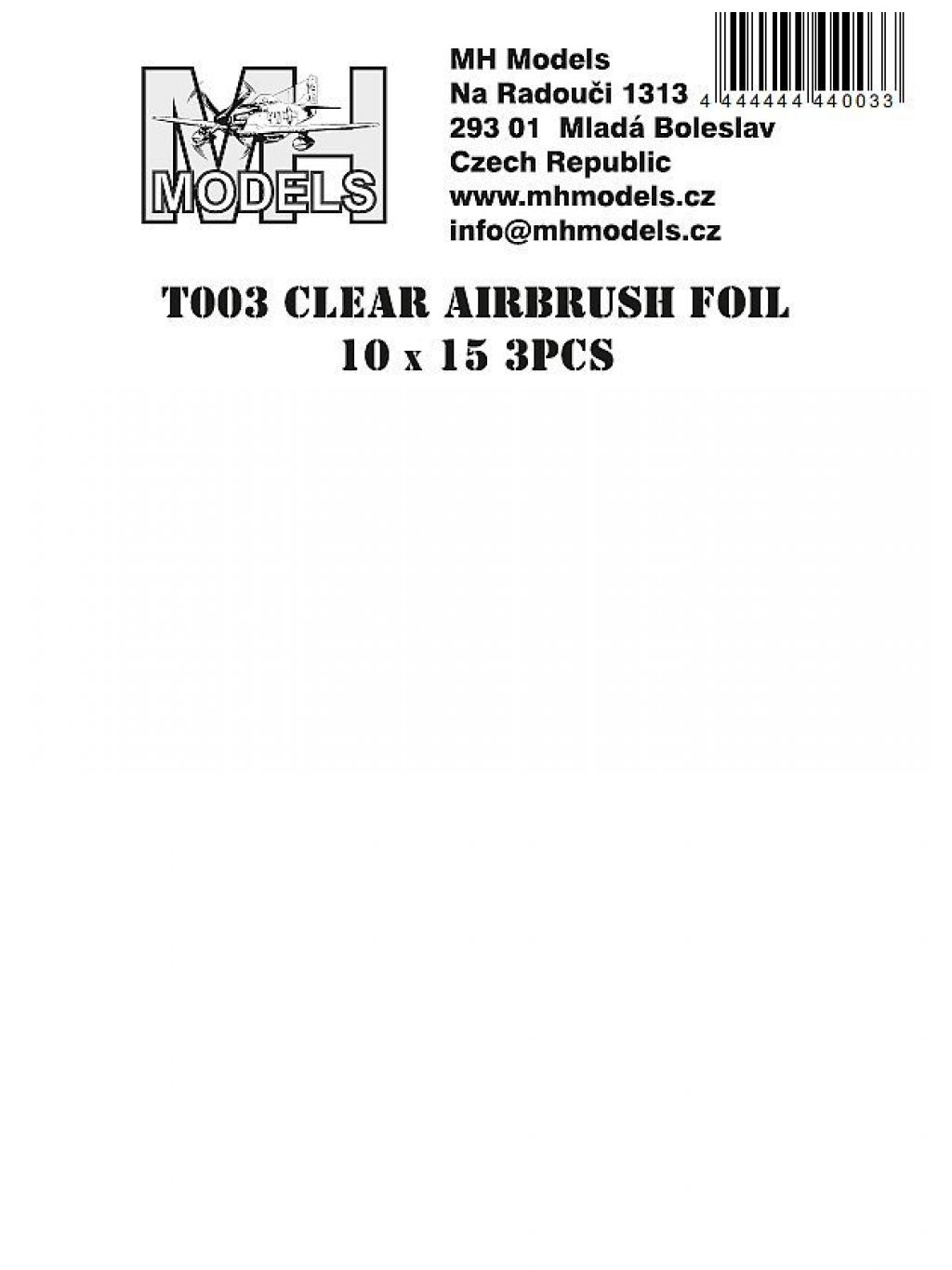 Clear airbrush foil 10X15 3pcs