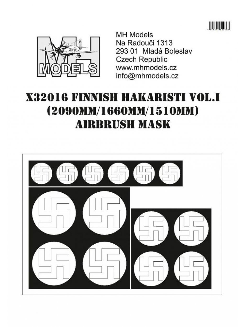 Finnish hakaristi vol.I 2090mm/1660mm/1510mm airbrush mask