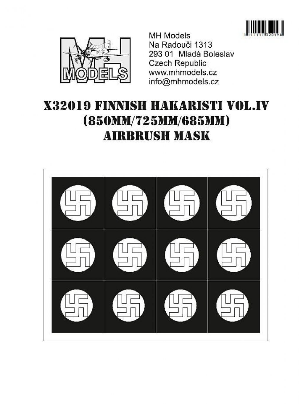 Finnish hakaristi vol.IV 850mm/725mm/685mm airbrush mask