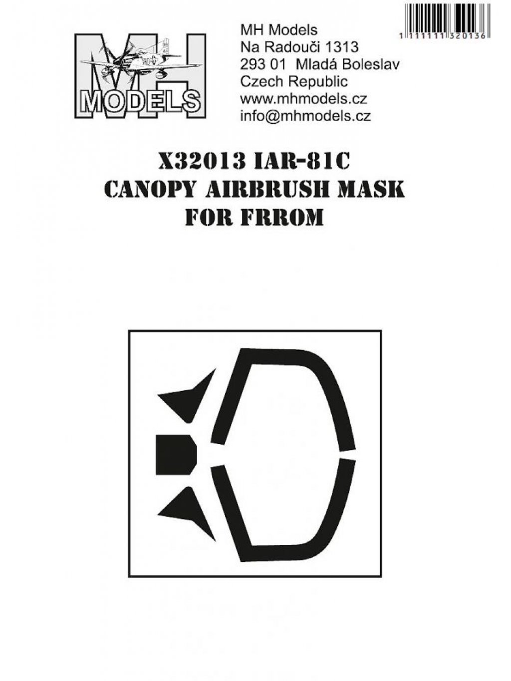 IAR-81C Canopy Airbrush mask for FFROM / Special Hobby