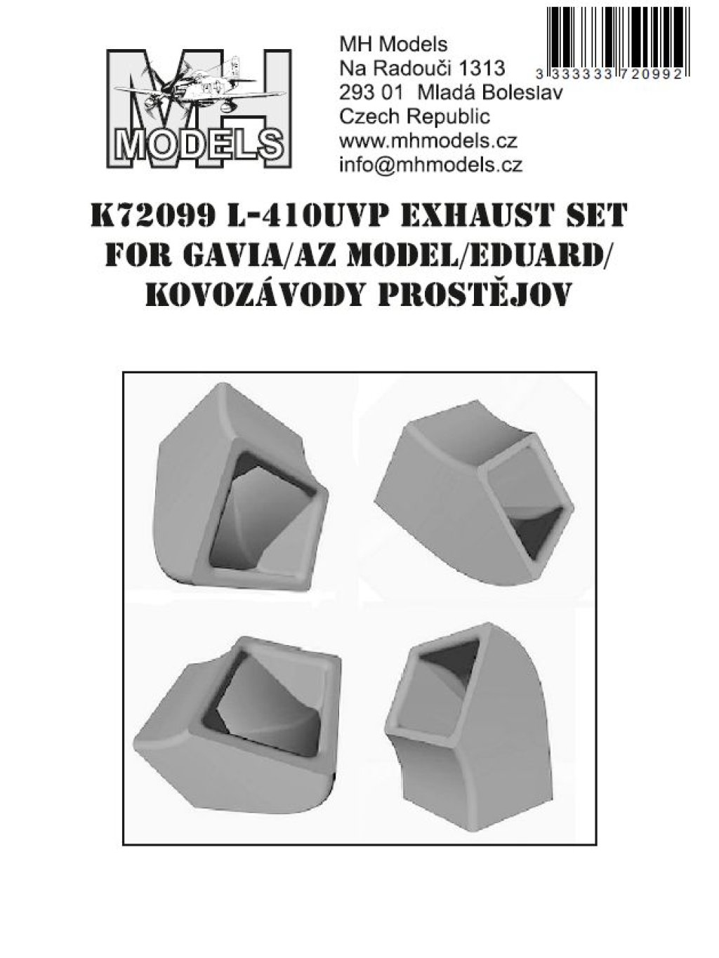 L-410UVP exhaust set for Gavia/AZ Model/Eduard/Kovozávody Prostějov