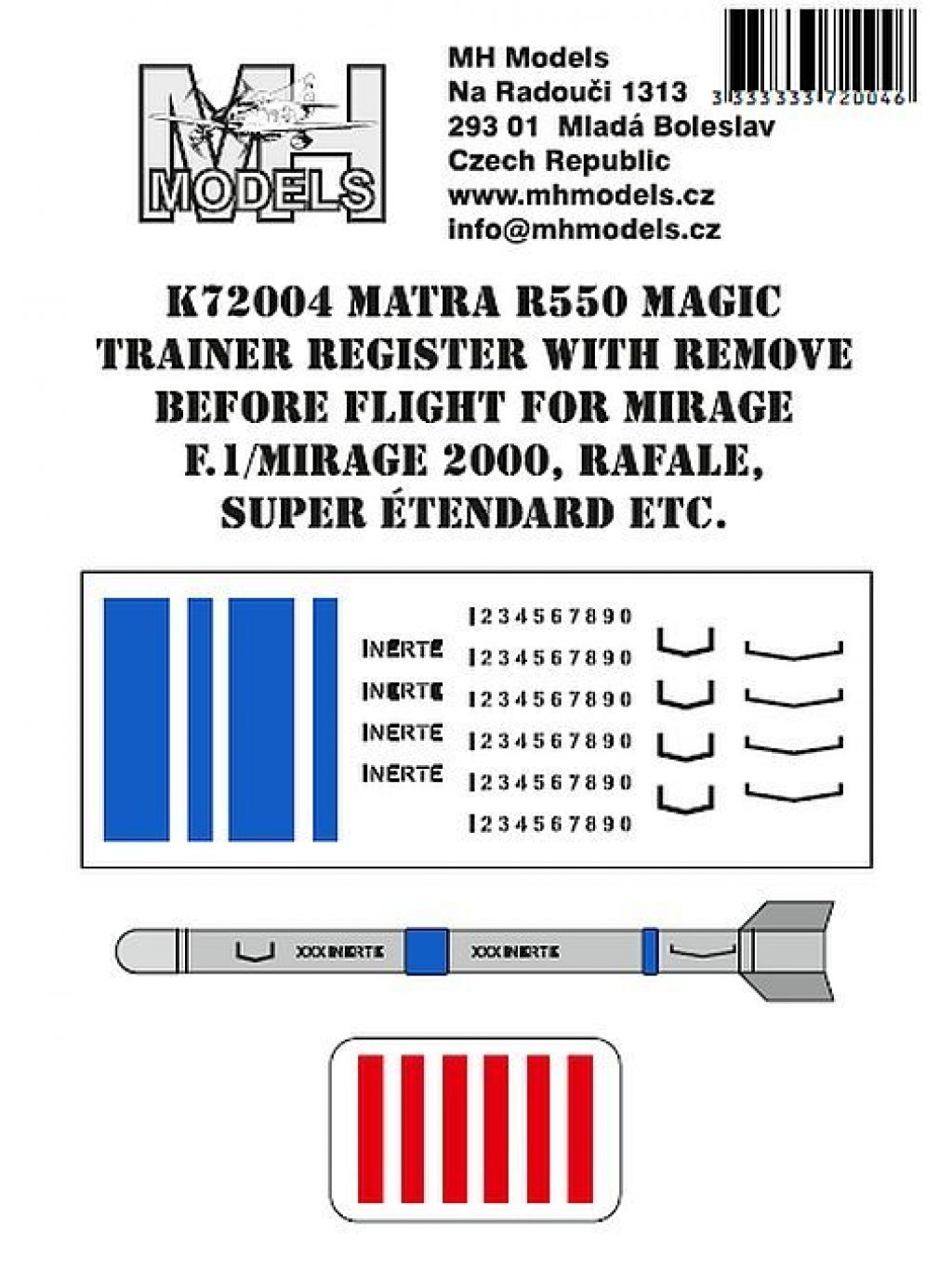 MATRA R550 MAGIC trainer register with Remove Before Flight for Mirage ...