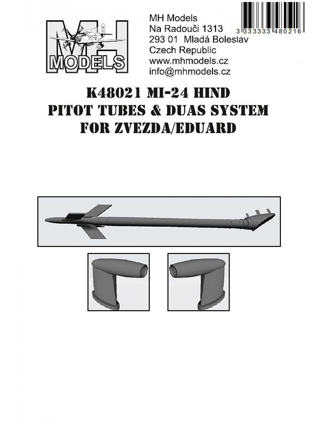 Mi-24 Hind pitot tubes & DUAS system for Zvezda/Eduard