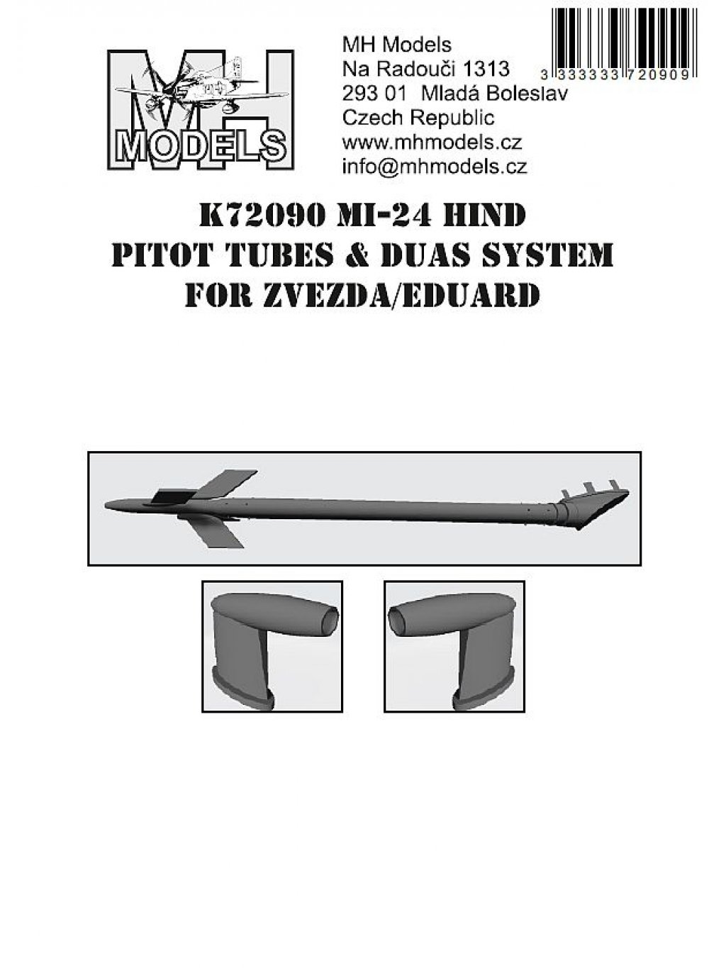 Mi-24 Hind pitot tubes & DUAS system for Zvezda/Eduard