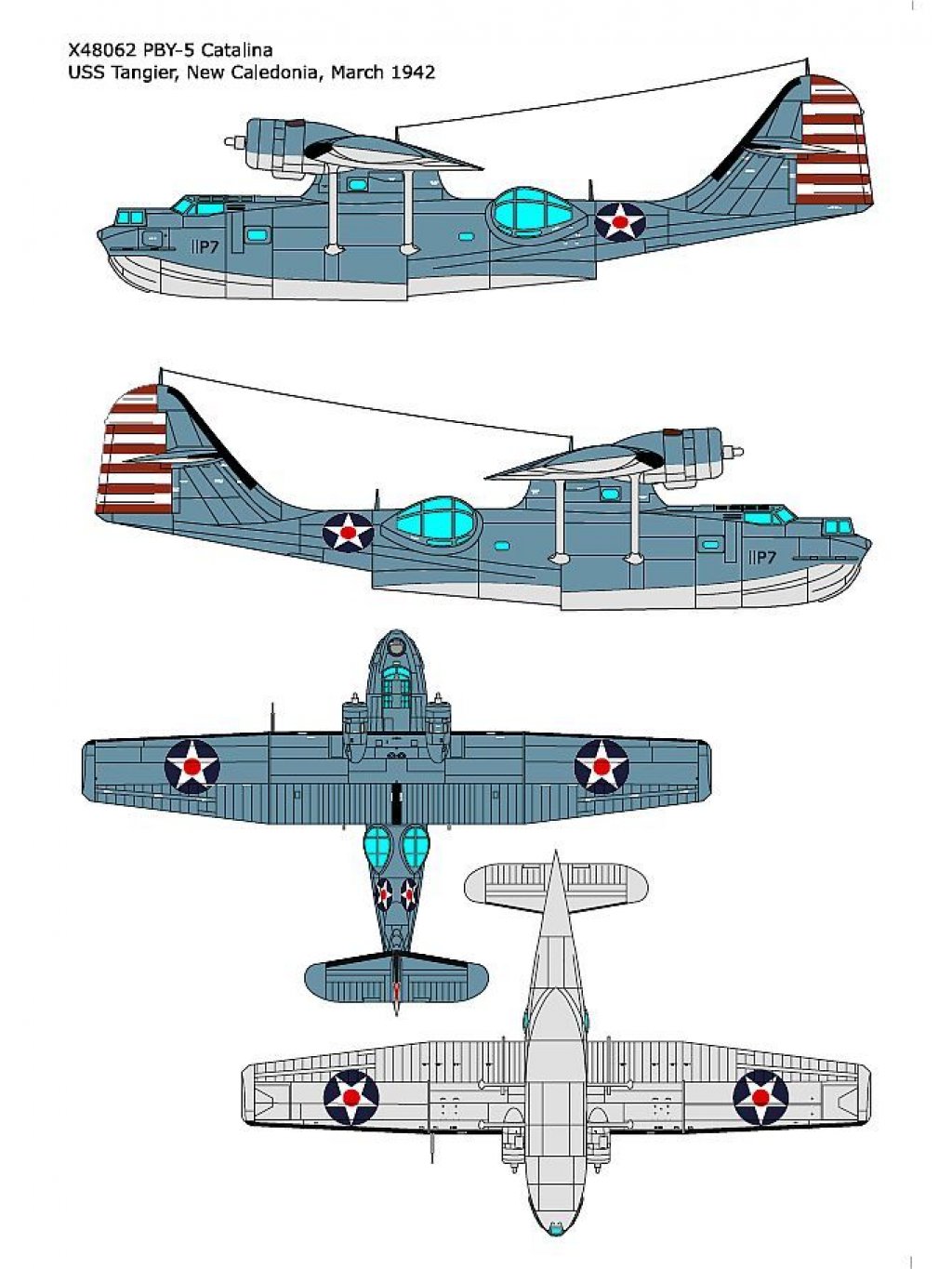 Pby Blueprints PBY-5 Catalina USS Tangier New Caledonia March 1942 - MH Models