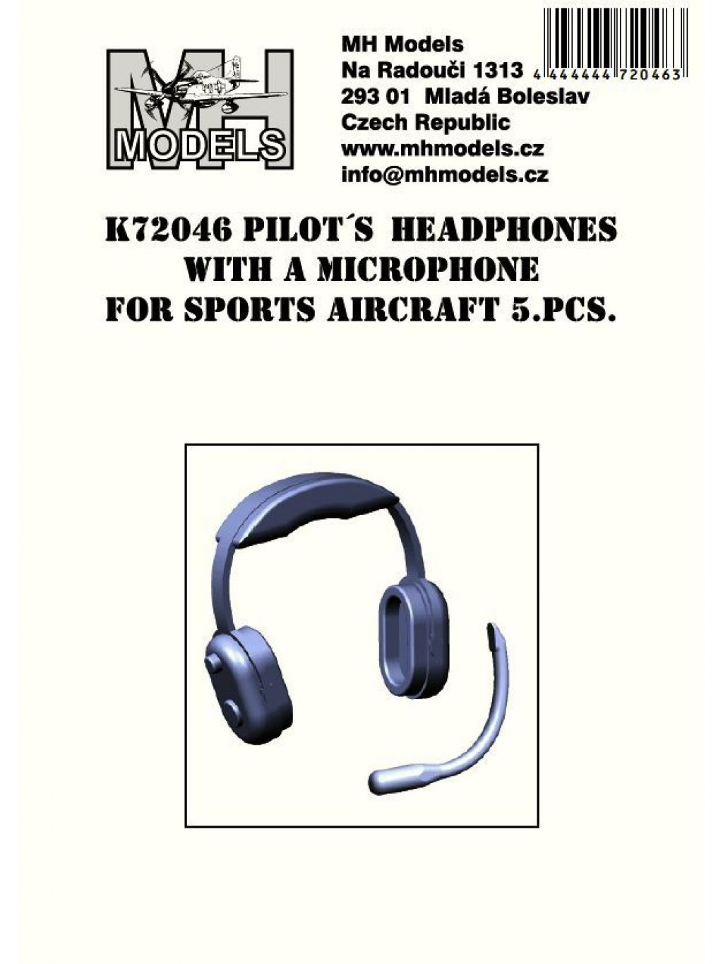 Pilot´s headphones with a microphone for sports aircraft 5pcs.