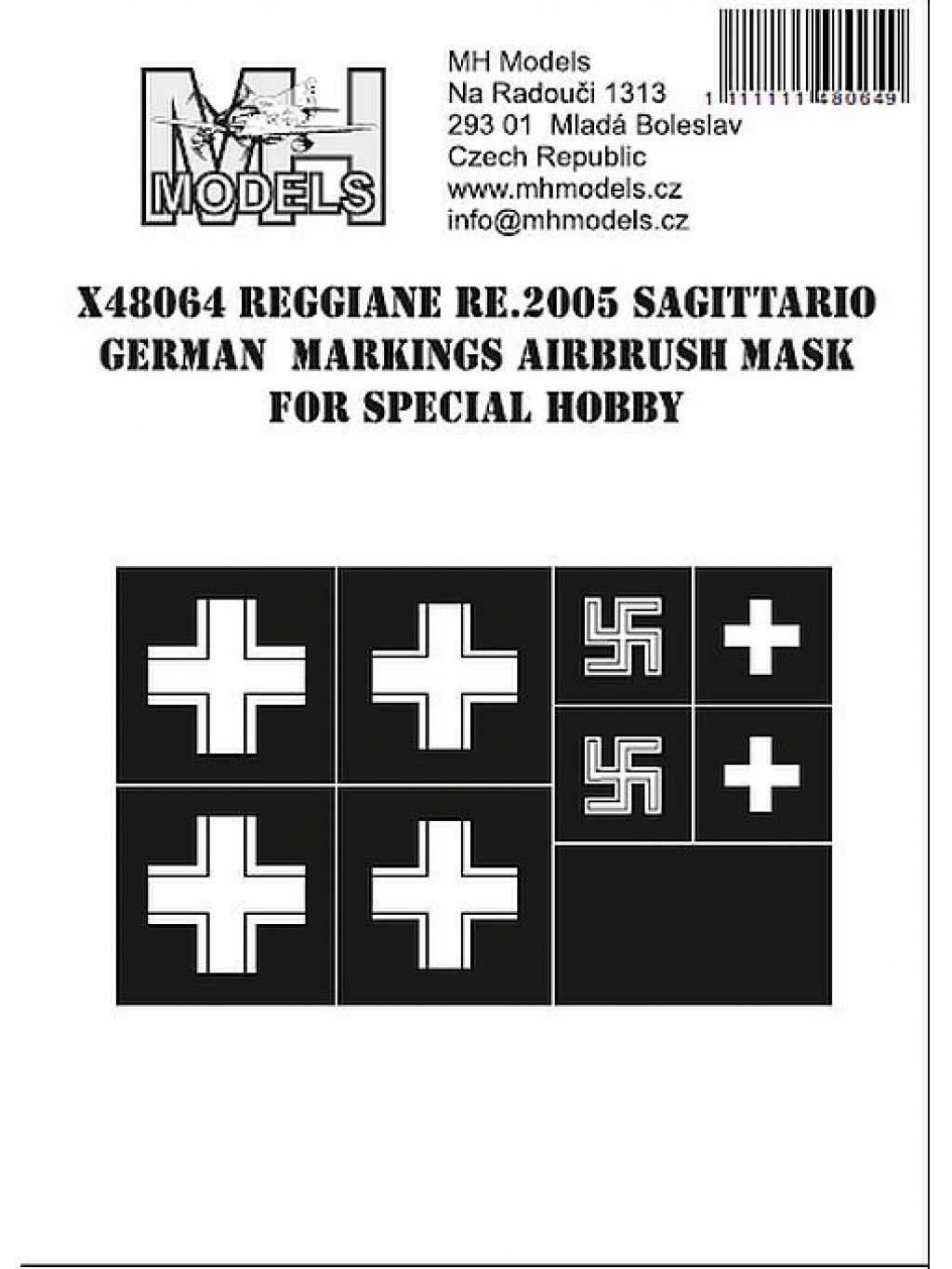 Reggiane Re.2005 Sagittario German Markings airbrush mask for Special Hobby