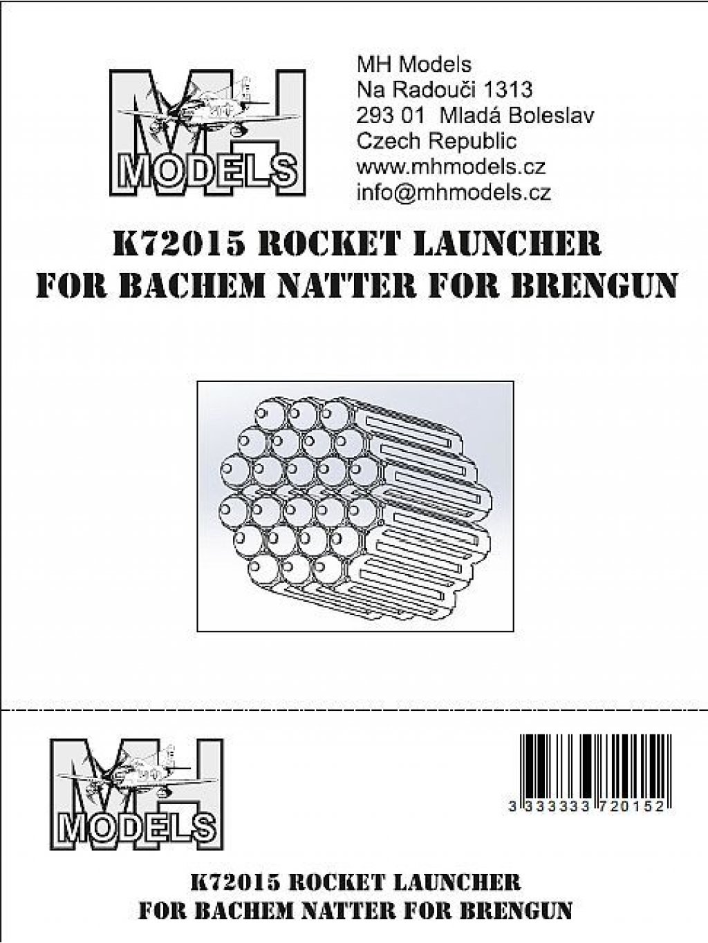 Rocket laucher with rockets for Bachem Natter for Brengun