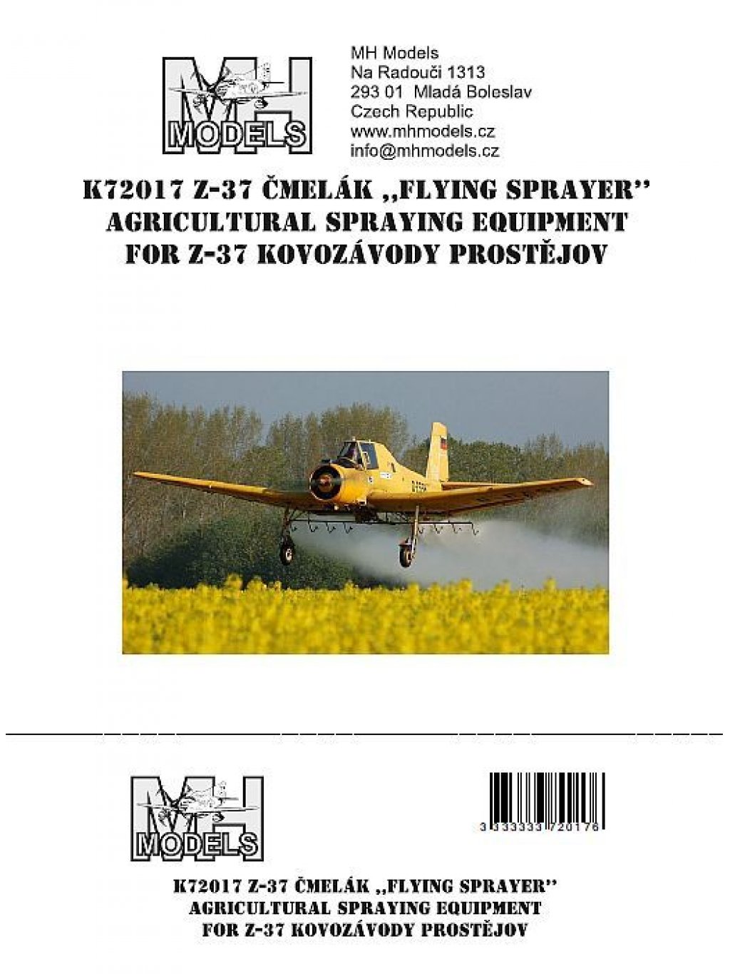 Z-37 Čmelák ,,Flying Sprayer". Agricultural spraying equipment for Z-37 Kovozávody Prostějov