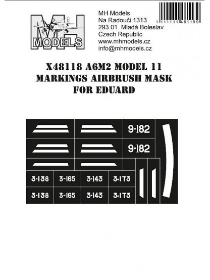A6M2 Model 11 Markings airbrush mask for Eduard
