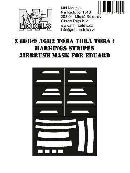 A6M2 Tora Tora Tora! Markings stripes airbrush mask for Eduard