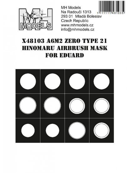 A6M2 Zero Type21 Hinomaru airbrush mask for Eduard