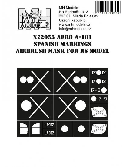 Aero A-101 Spanish markings airbrush mask for RS Model