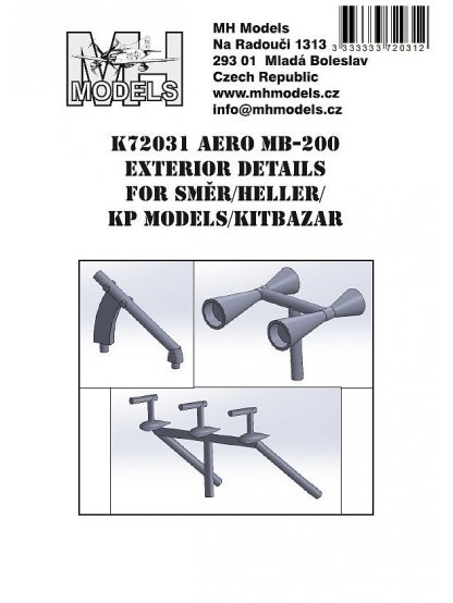 Aero MB-200 Exterior details for Směr/KP Models/Kitbazar
